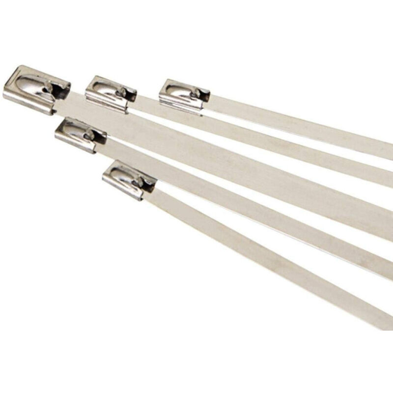 foto del prodotto trade shop traesio set 21pz fascette di metallo sigillo 4.6x250mm auto stringenti cablaggio fermacavo 