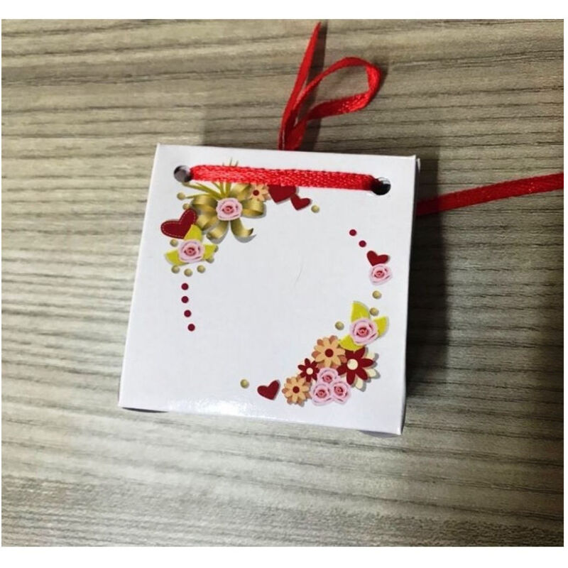 foto del prodotto trade shop traesio set 24 bomboniera scatola bianco rosso carta lucida portaconfetti riso matrimoni 
