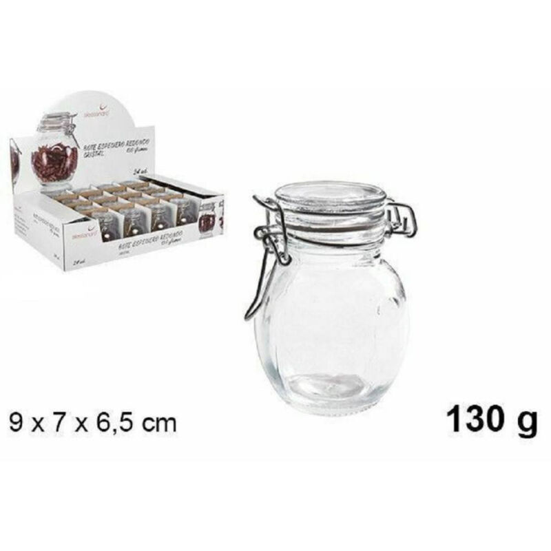 foto del prodotto trade shop traesio set 24 pezzi barattolo barattolino vasetto con tappo porta spezie vetro 130 gr 