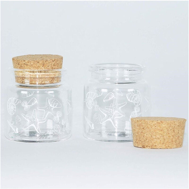 foto del prodotto trade shop traesio set 24 pezzi bomboniera bomboniere ampolla 5x5cm conchiglia confetti nascita 