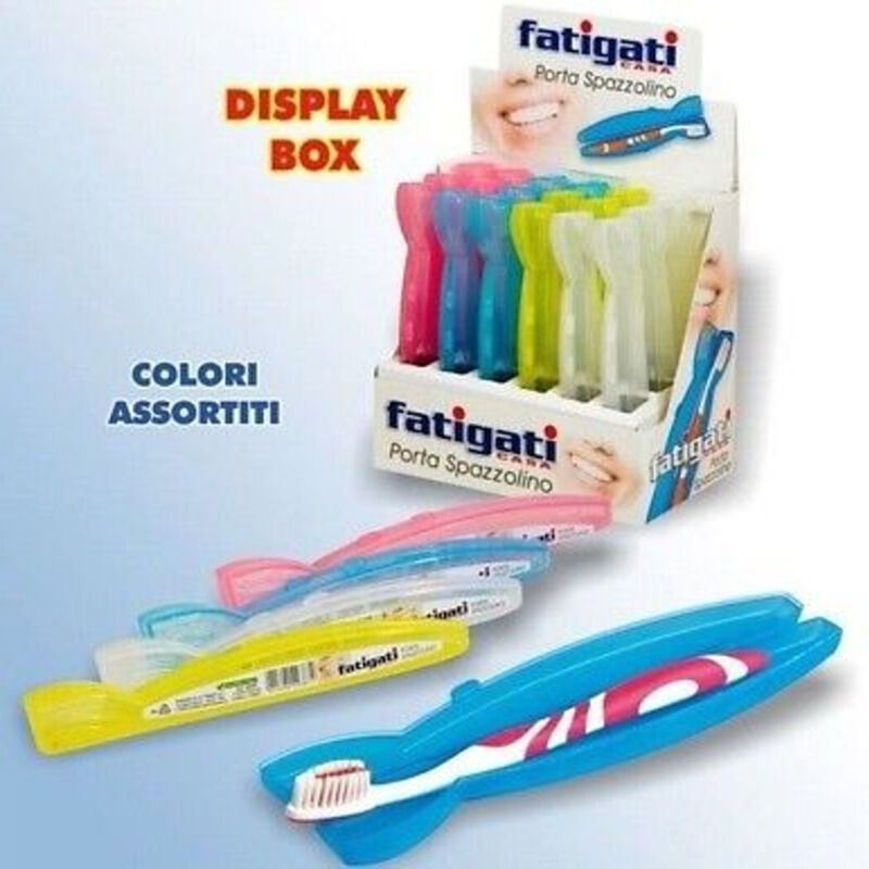 foto del prodotto trade shop traesio set 24 pezzi custodia porta spazzolino da denti da viaggio colorati 