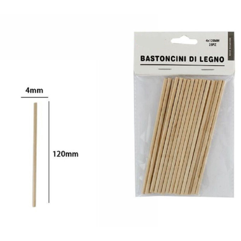 foto del prodotto trade shop traesio set 25 bastoncini in legno lavoretti attivit creative stecchette 4x120mm 53862a 