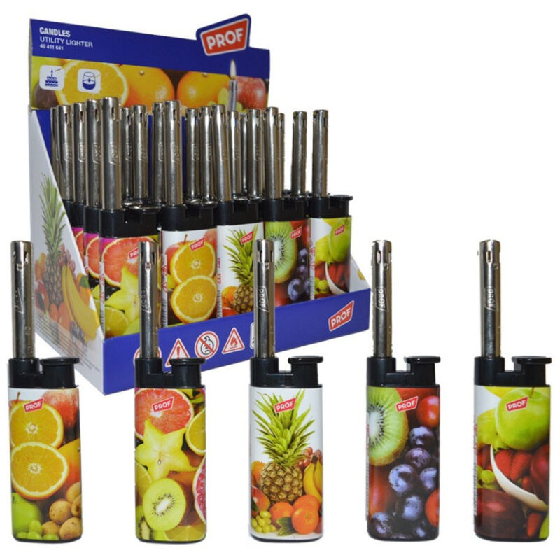 foto del prodotto trade shop traesio set 25 pz accendigas accendi gas a fiamma canna corta mini prof fruits 40411641 