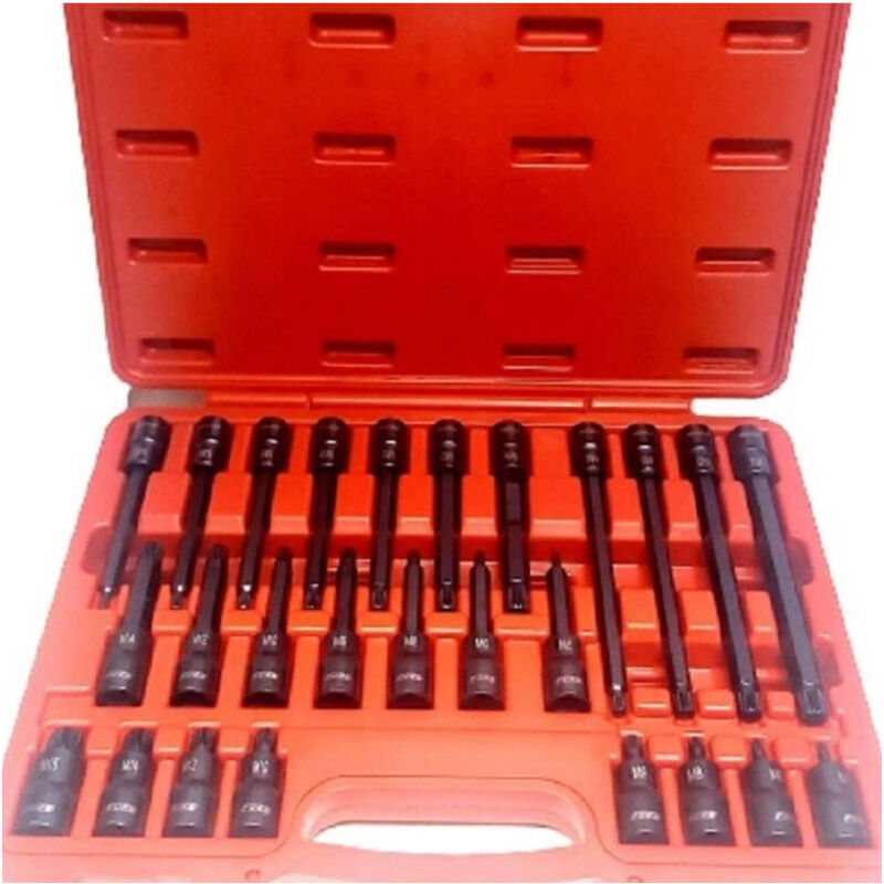 foto del prodotto trade shop traesio set 26 pezzi chiavi a bussola inserti millerighe xzn 1 2 da m5 a m16 fs 43614 