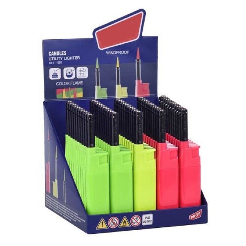 foto del prodotto trade shop traesio set 2pz accendino accendigas fiamma di colore a prova di vento colorato 40411668 