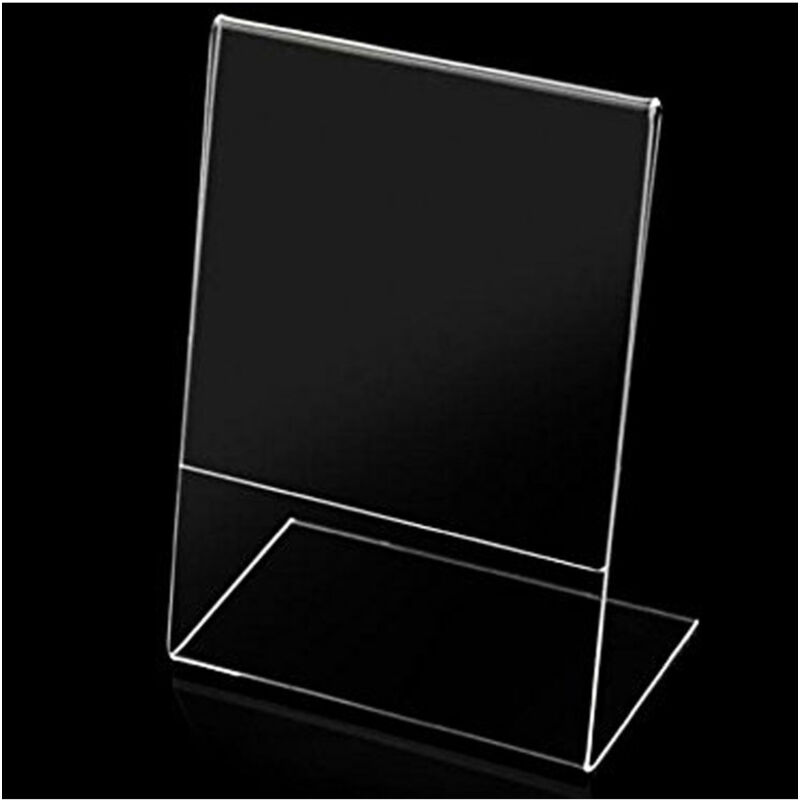 foto del prodotto trade shop traesio set 2pz cornici espositore trasparente plexiglass 15x20cm verticale porta foto 