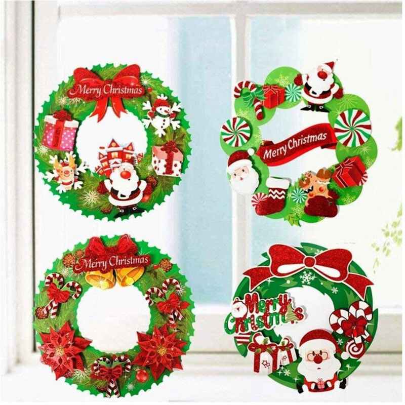 foto del prodotto trade shop traesio set 2pz fuoriporta ghirlanda carta 3d 36cm appendere porta ingresso decorazioni natale 