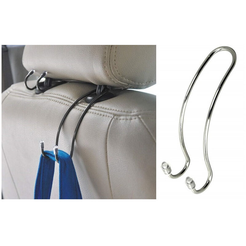 foto del prodotto trade shop traesio set 2pz ganci sedile auto poggiatesta universale metallo supporto bagagli maniglia borse 