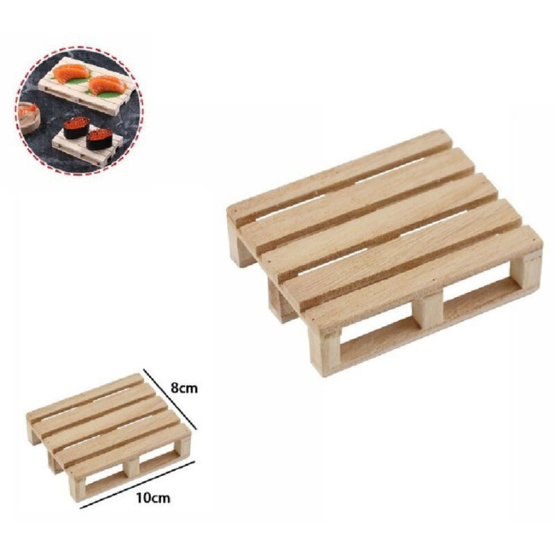 foto del prodotto trade shop traesio set 2pz mini pallet di legno bancale vassoio piatto sottobicchiere 10x8cm 74031a 