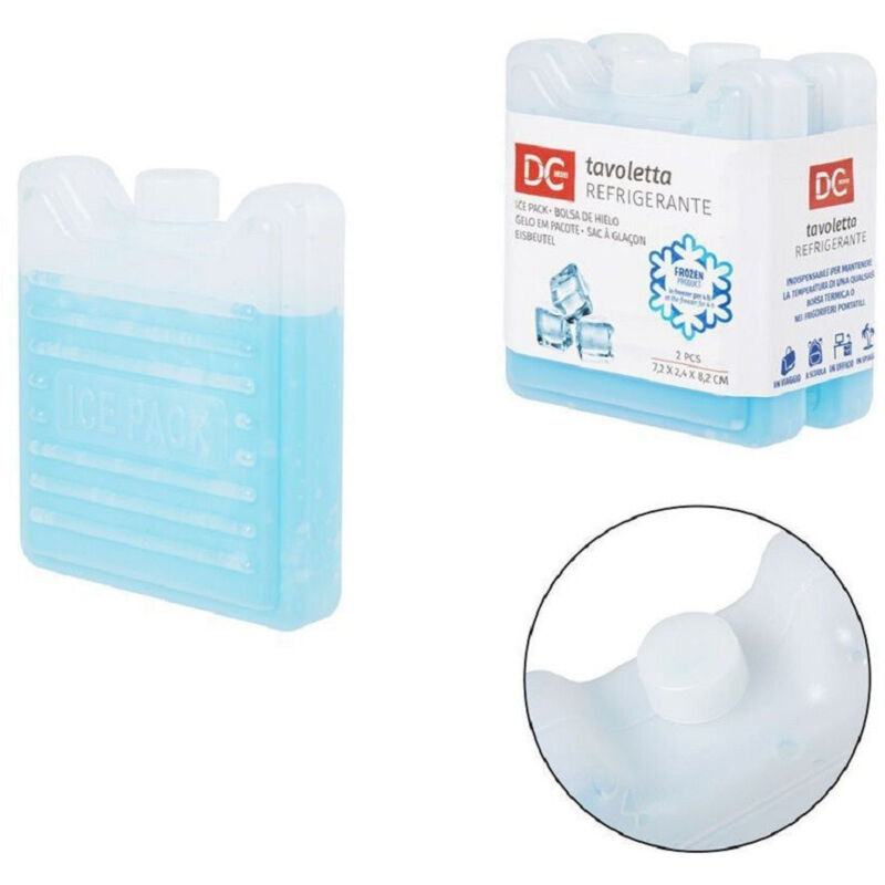 foto del prodotto trade shop traesio set 2pz tavoletta refrigerante 7.2x2.4x8.2cm trasparente borse termiche 0225399 