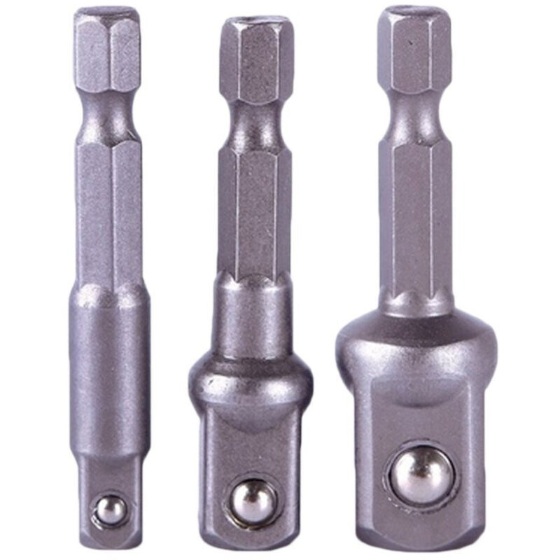 foto del prodotto trade shop traesio set 3 bussole inserto prolunga per trapano avvitatore attacco 1 2 1 4 3 8 