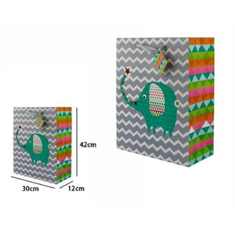 foto del prodotto trade shop traesio set 3 buste borsa da regalo sacchetti con animali 30x42x12 cm 65905 modelli vari 