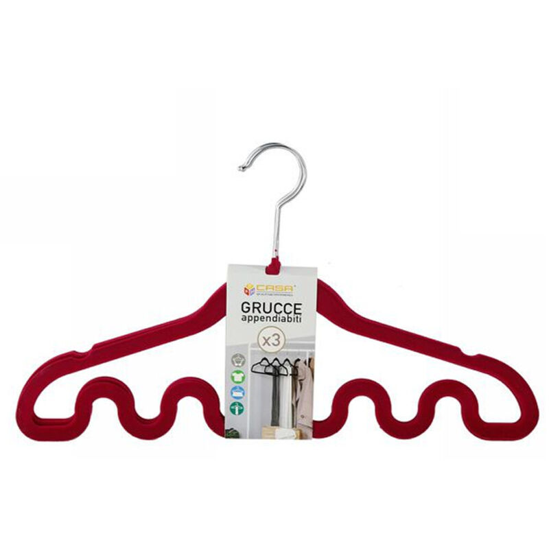 foto del prodotto trade shop traesio set 3 grucce appendiabiti fashion onde magiche colorate shirt accessori 5 slot 
