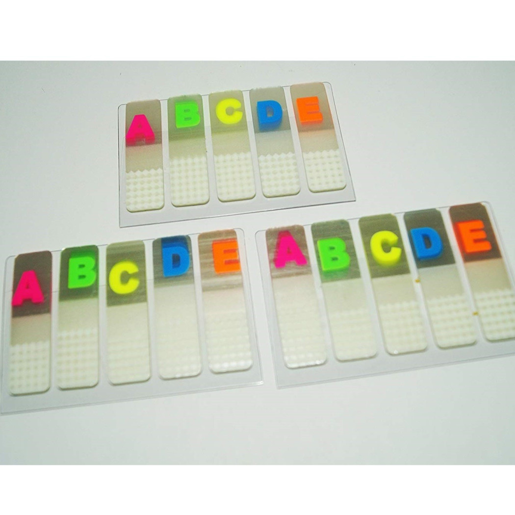 foto del prodotto trade shop traesio set 3 pacchi linguette segna pagina lettere autoadesive auto adesive adesivi 