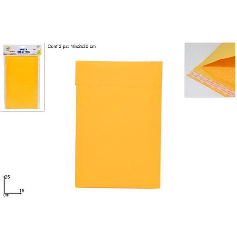 foto del prodotto trade shop traesio set 3 pezzi buste imbottite misura 15x25cm spedizioni postali lettere bolle aria 