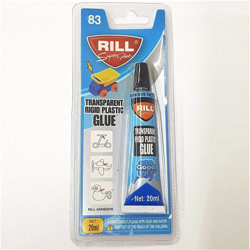 foto del prodotto trade shop traesio set 3 pezzi colla c.83 adesivo 20ml liquido sigillante giocattoli pvc plastica 