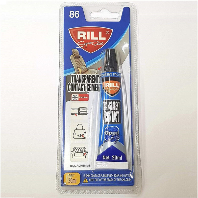 foto del prodotto trade shop traesio set 3 pezzi colla c.86 adesivo 20ml liquido sigillante pelle gomma trasparente 