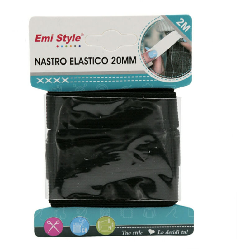 foto del prodotto trade shop traesio set 3 pezzi elastico elastici nero 30mmx1m fascia per cucito sarta abbigliamento 