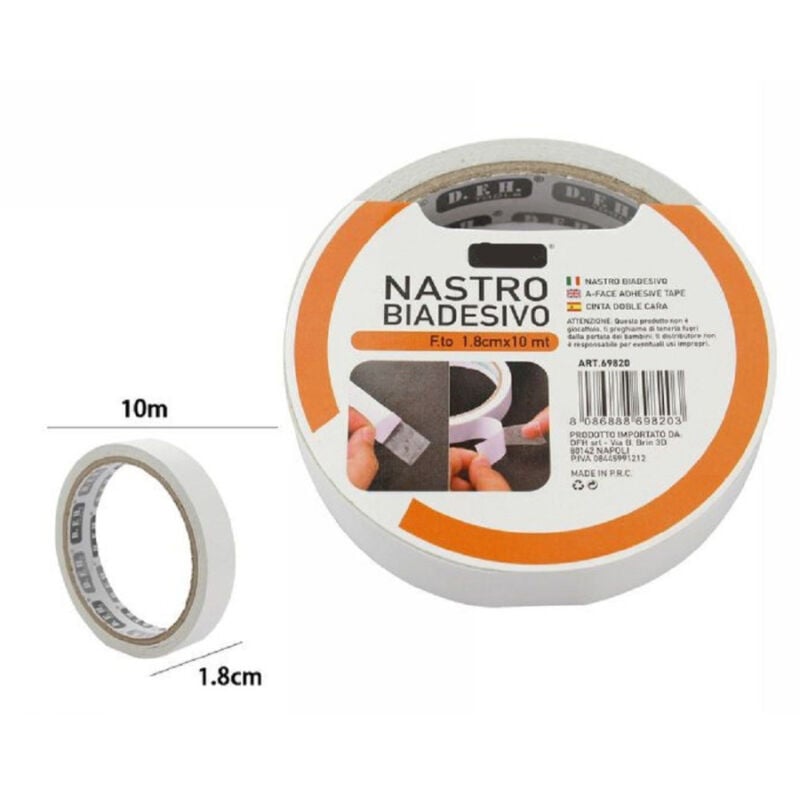 foto del prodotto trade shop traesio set 3 pezzi nastri nastro biadesivo super resistente 1.8 cm x 10 metri 69820 