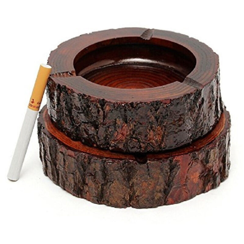 foto del prodotto trade shop traesio set 3 posacenere corteccia legno 10cm con venature legno tronco orientale arredo 