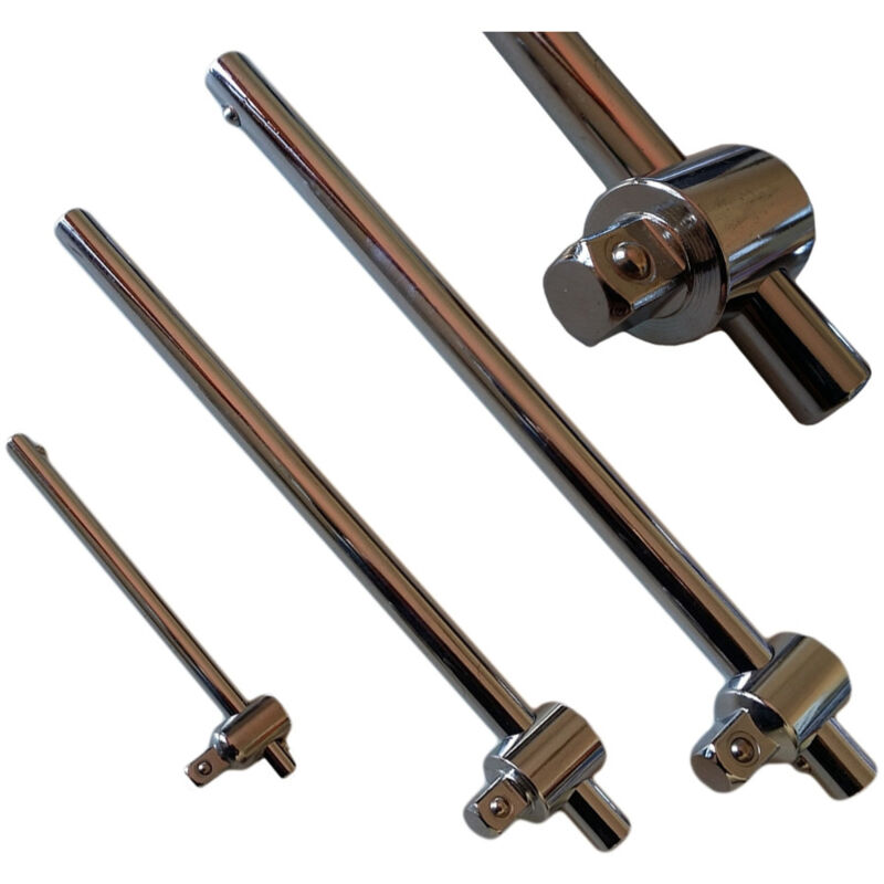foto del prodotto trade shop traesio set 3 pz asta barra a t per bussole torx innesto 1 2 3 8 1 4 cromo vanadium 