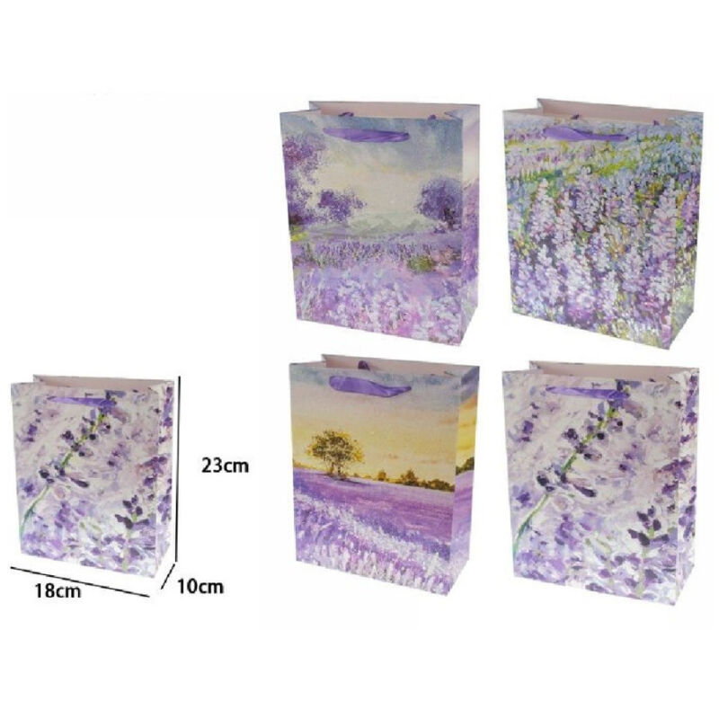 foto del prodotto trade shop traesio set 3 pz buste borsa da regalo lavanda 23x18x10cm sacchetto 69965 varie fantasie 