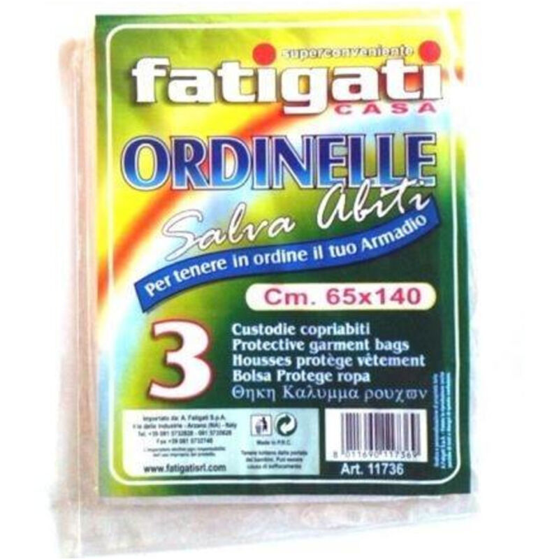foto del prodotto trade shop traesio set 3 pz custodie salva abiti copriabiti in cellphane trasparente da 65cmx140cm 