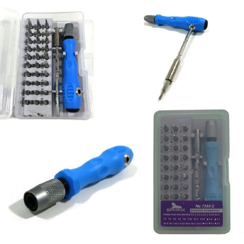 foto del prodotto trade shop traesio set 32 in 1 punte di precisione cacciaviti torx per cellulari orologi pc 7389c 
