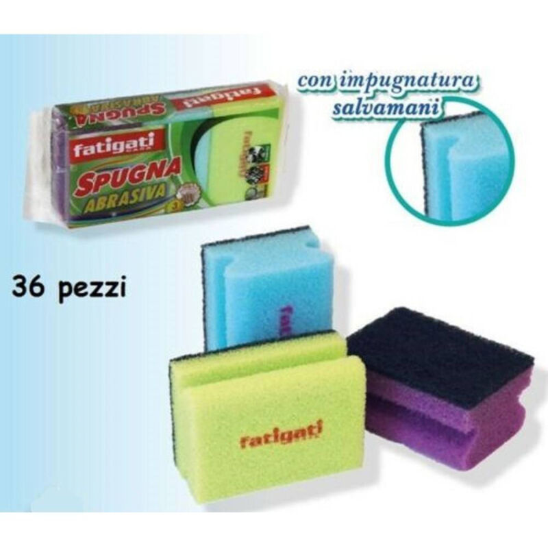 foto del prodotto trade shop traesio set 36 pezzi spugna lavaggio piatti pentole 2 in 1 colorate cucina abrasive 