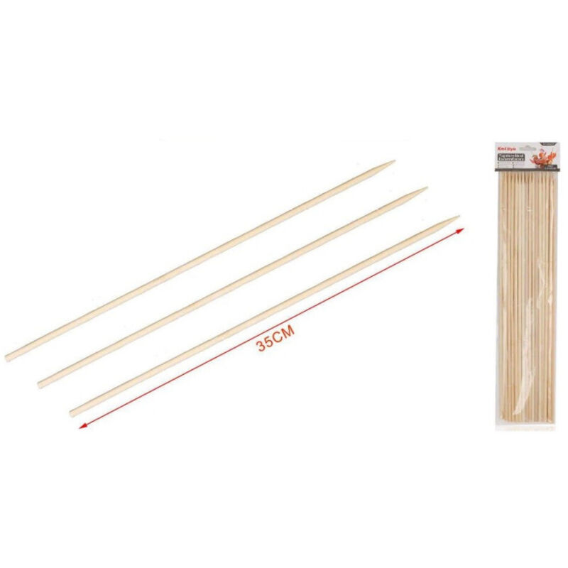 foto del prodotto trade shop traesio set 36pz spiedini di legno bamb da 5.0x35cm per frutta antipasti carne 5404246 