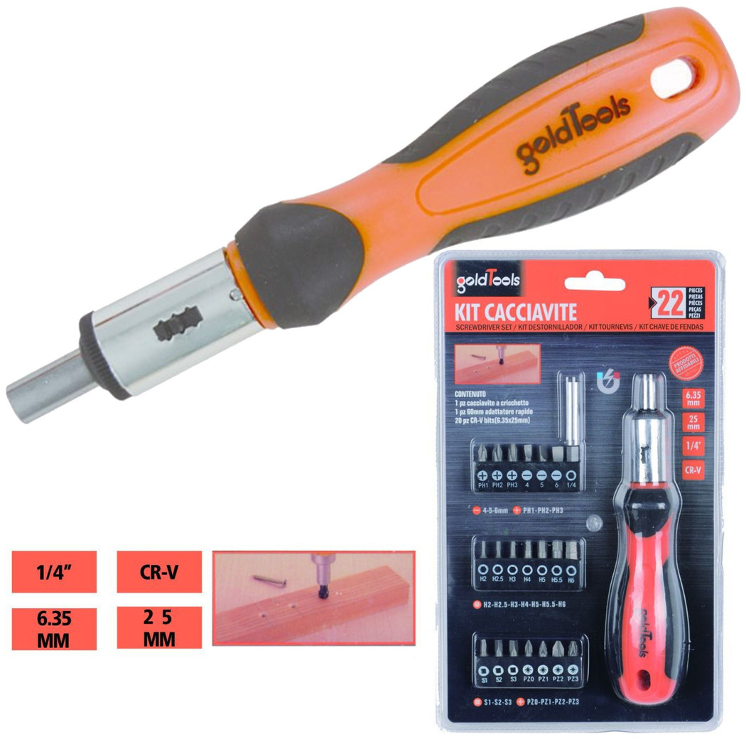 foto del prodotto trade shop traesio set 38 punte di precisione 25mm phillips torx taglio stella torx hex slotted 