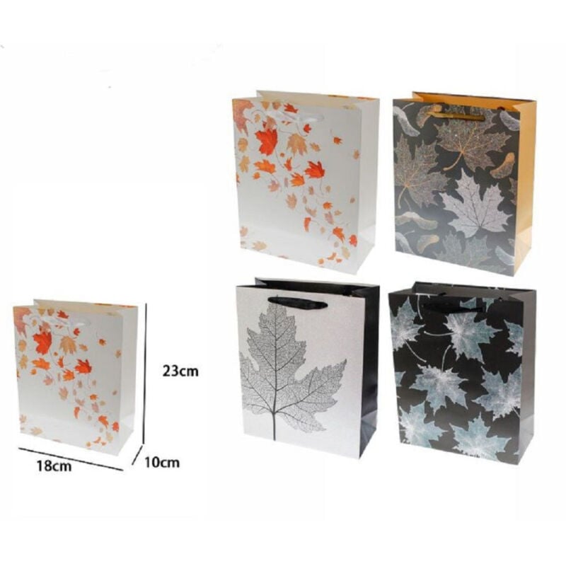 foto del prodotto trade shop traesio set 3pz buste borsa da regalo foglie autunnali 23 x 18 x 10cm 69962 vari modelli 