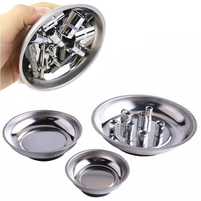 foto del prodotto trade shop traesio set 3pz vassoio vaschetta piatto magnetico porta minuteria viti bulloni 7 11 15 