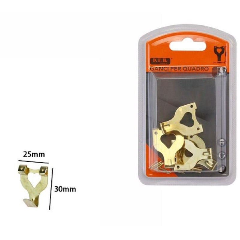 foto del prodotto trade shop traesio set 4 ganci dorati per quadri quadro cornici appendere parete cuore 30x25mm 07526 