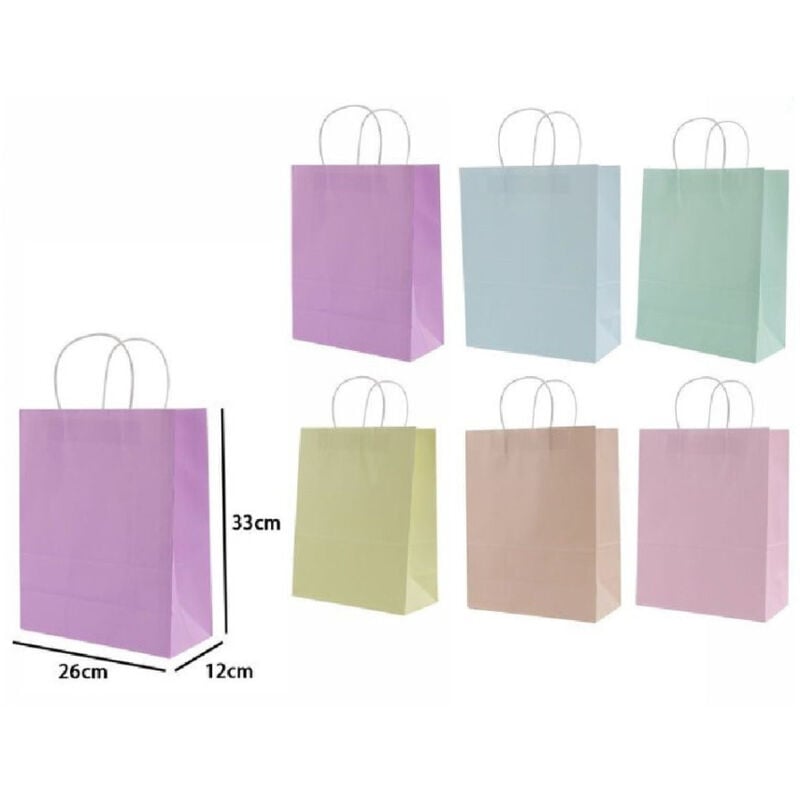 foto del prodotto trade shop traesio set 4 pezzi buste borsa da regalo sacchetti carta 33x26x12 cm vari colori 68491 