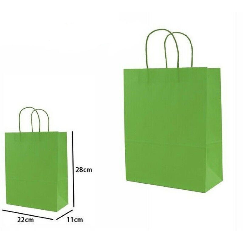 foto del prodotto trade shop traesio set 4 pezzi buste borsa da regalo sacchetti carta colore verde 28x22x11cm 68454 