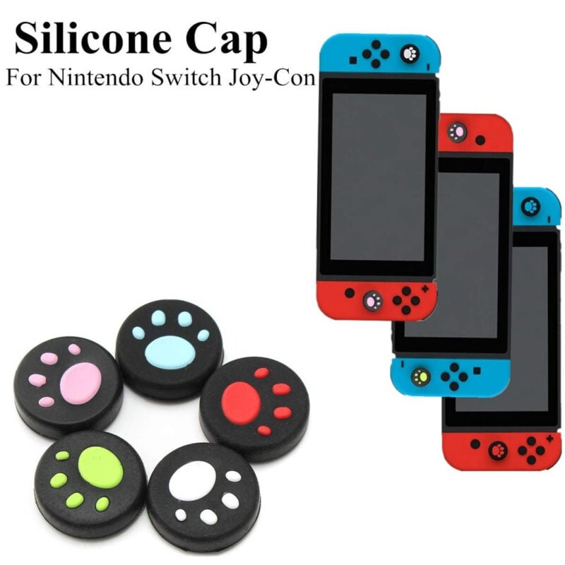 foto del prodotto trade shop traesio set 4 pezzi copri tasto tasti zampette anti scivolo joystick ps4 ps3 switch 