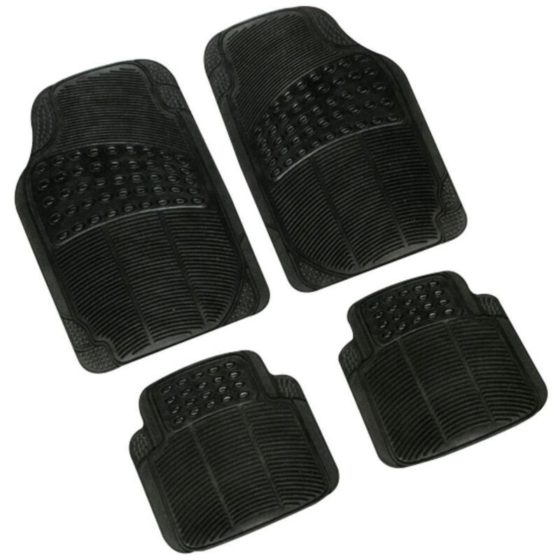 foto del prodotto trade shop traesio set 4 pezzi tappeti per auto tappetini universali in gomma sintetica pvc nero 