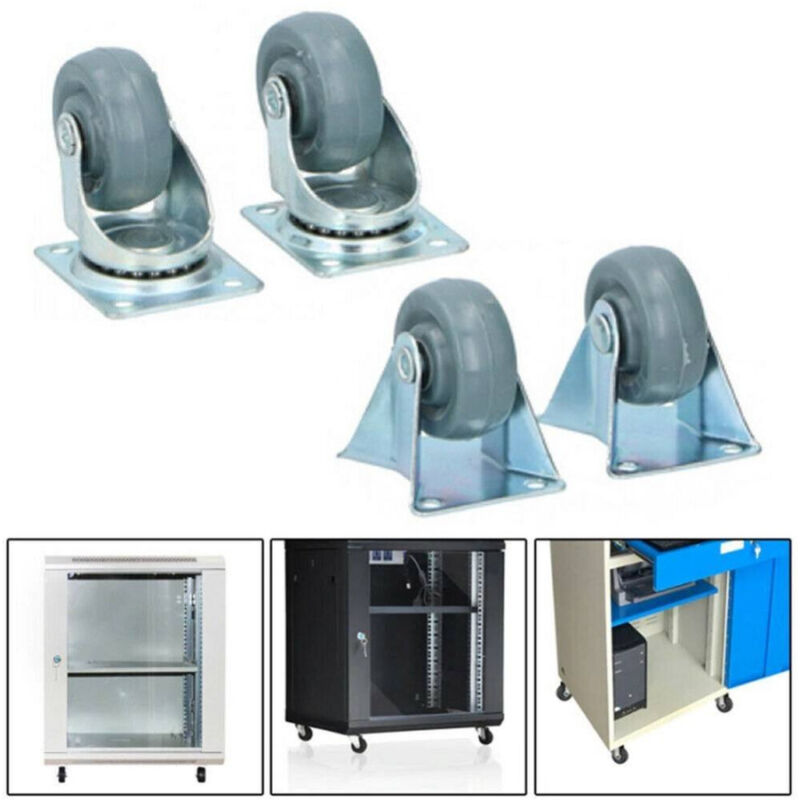 foto del prodotto trade shop traesio set 4 ruote girevoli multiuso per mobili carrello 5 cm rotelle in gomma grigio 