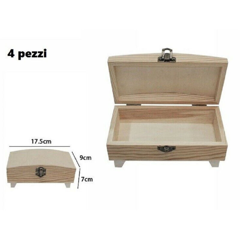 foto del prodotto trade shop traesio - set 4 scatole box astuccio legno decoupage portagioie cofanetto 53382a ly-5038a -