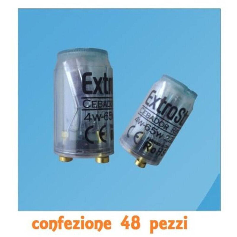 foto del prodotto trade shop traesio set 48 pezzi starter neon lampade ad incandescenza plafoniera lampada 4 65w 