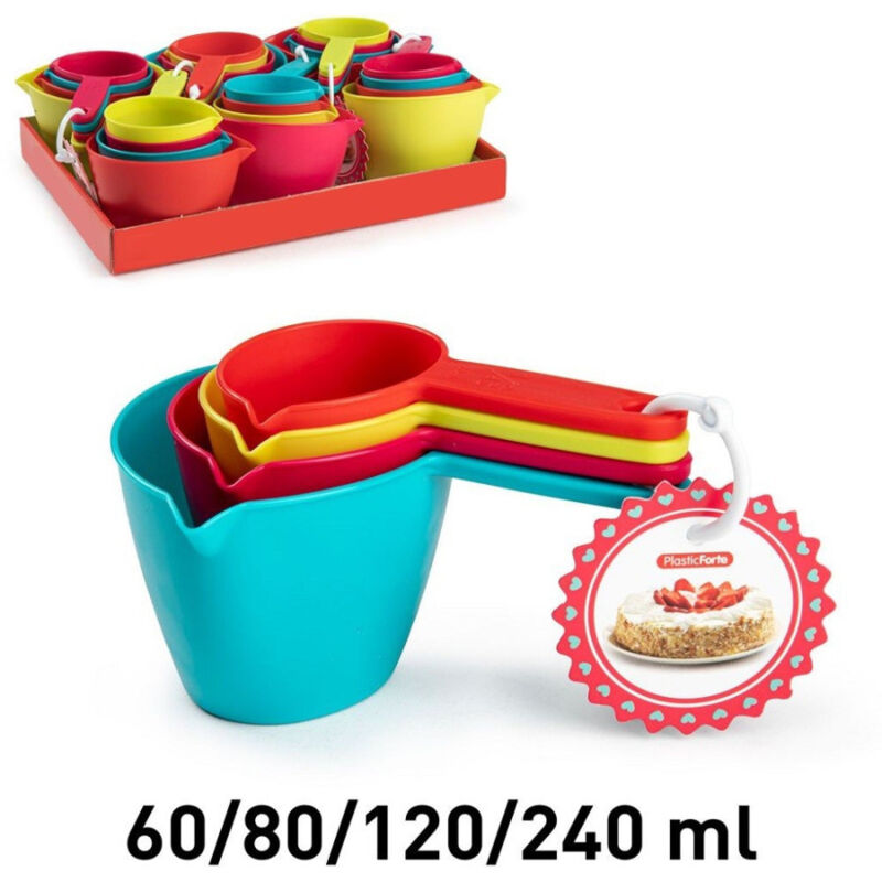 foto del prodotto trade shop traesio set 4pz dosatori per misurare misurini in plastica colorata misure diverse 11860 