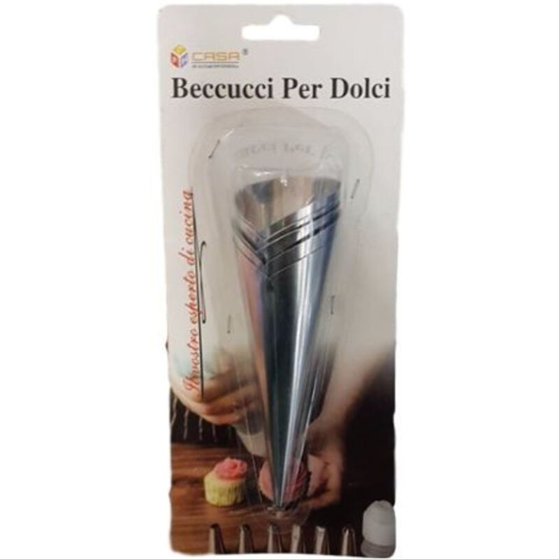 foto del prodotto trade shop traesio set 5 cono acciaio pasticceria cannolo cannoli cornetti stampo cucina dolce casa 