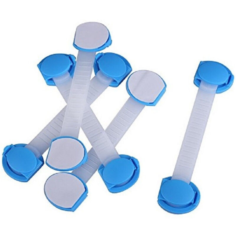 foto del prodotto trade shop traesio set 5 fascette chiusure per mobili cassetti frigo sicurezza protezione bambini 