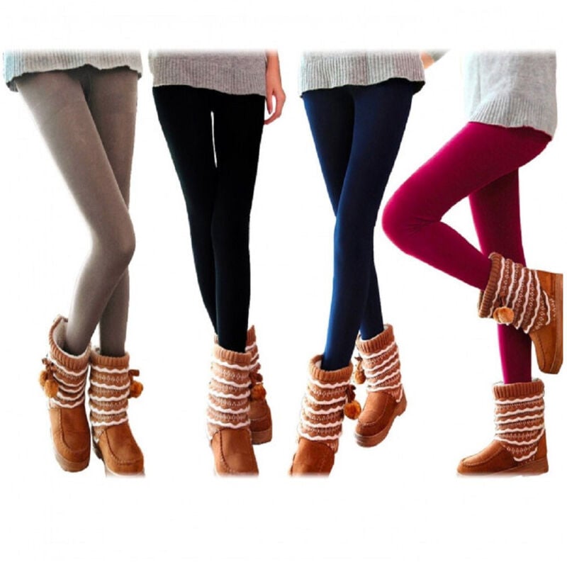 foto del prodotto trade shop traesio set 5 leggings aderente donna ass. gaia effetto termico interno felpato l xl