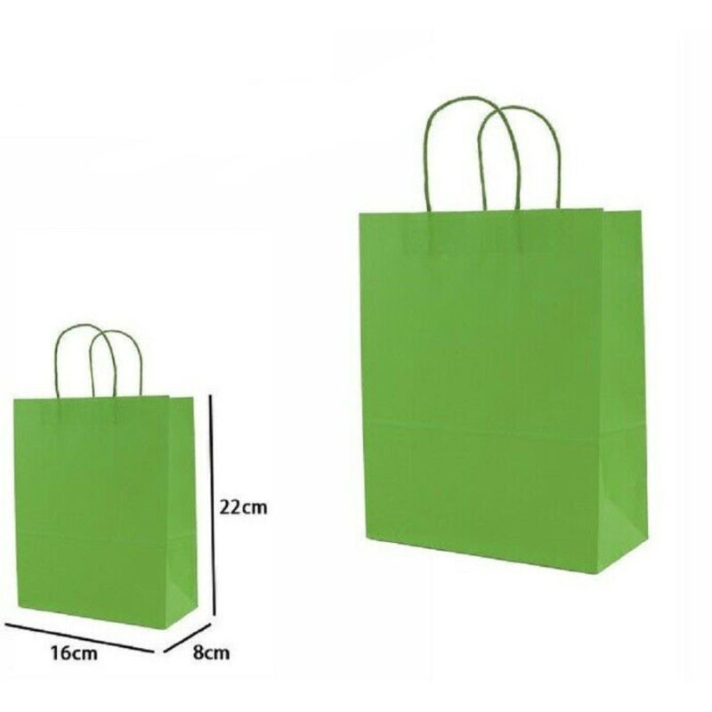 foto del prodotto trade shop traesio set 5 pezzi buste borsa da regalo sacchetti carta colore verde 22x16x8cm 68453 