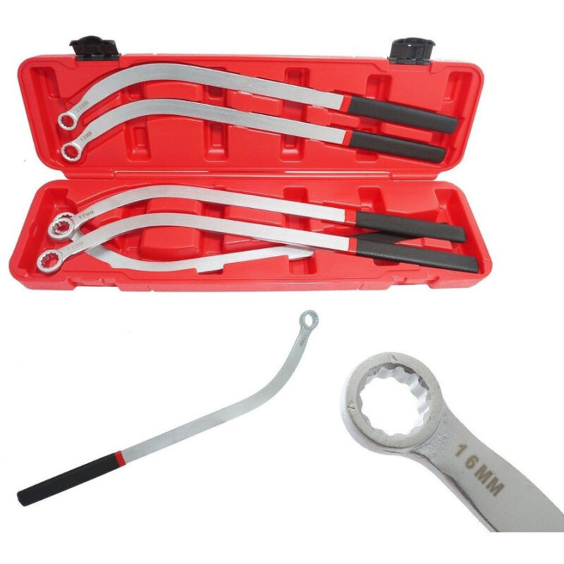 foto del prodotto trade shop traesio set 5 pezzi chiavi tendicinghia poligonale lunghe a testa per puleggia 13 19 mm 
