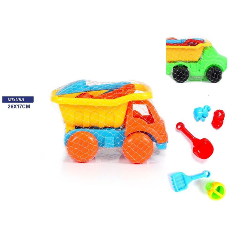 foto del prodotto trade shop traesio set 5 pezzi giochi mare spiaggia camion palette formine giocattolo bambino bimbo 