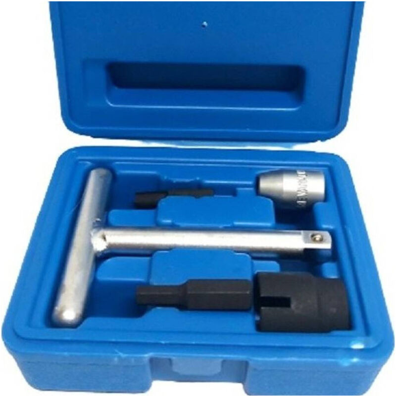 foto del prodotto trade shop traesio set 5 pezzi rimozione tappo scarico coppa olio per audi bmw psa vag vw fs 156169 