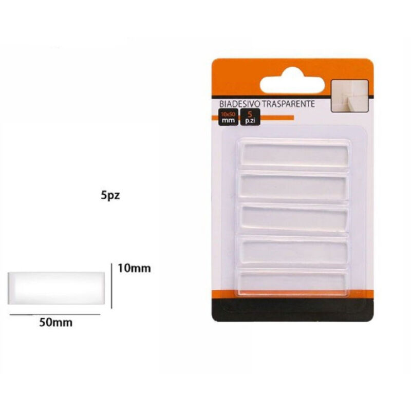 foto del prodotto trade shop traesio set 5 pezzi strisce gommini biadesivo trasparente protezione casa 10x50 mm 66100 